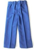 Vintage childrens trousers Age 5 year boy girl blue Crimplene UNUSED 1960s 1970s